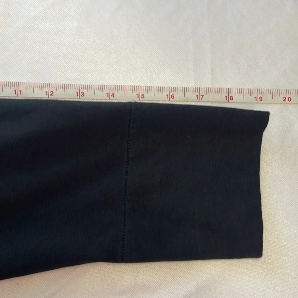 Ann Taylor Black Full Zip Lightweight Jacket 3/4 Length Sleeves Pockets‎ Size M